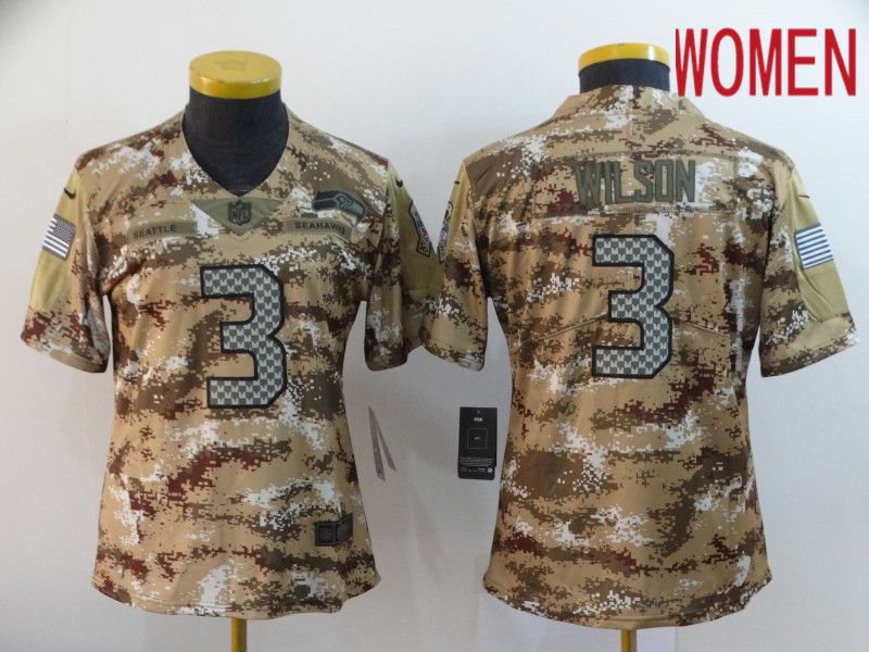 Women Seattle Seahawks 3 Wilson Camo Nike Vapor Untouchable Limited NFL Jersey